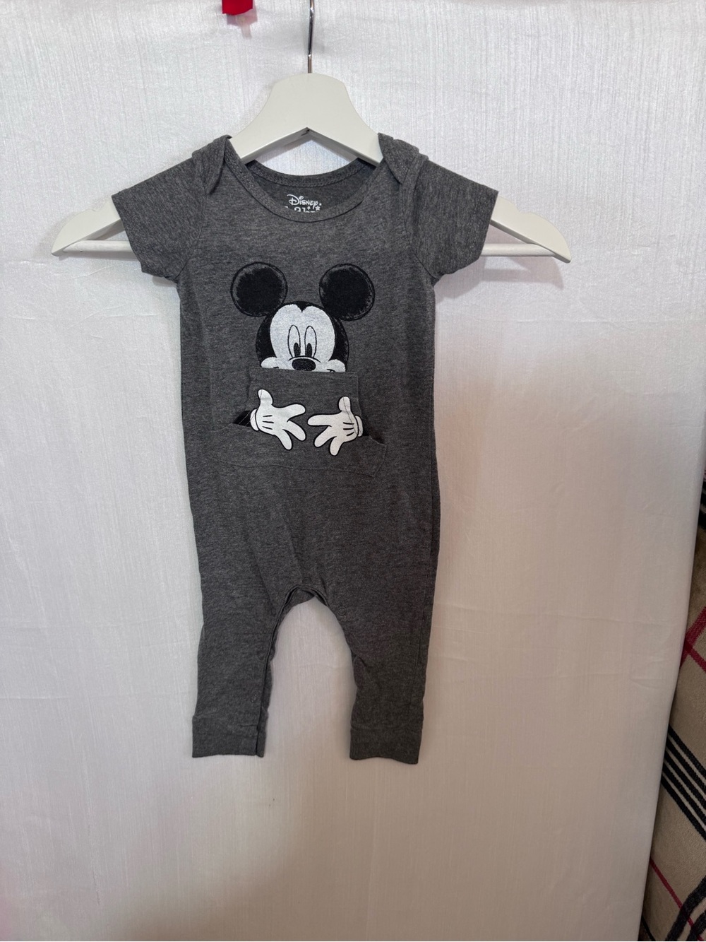 Disney Gray Mickey Mouse Pocket Graphic One-Piece